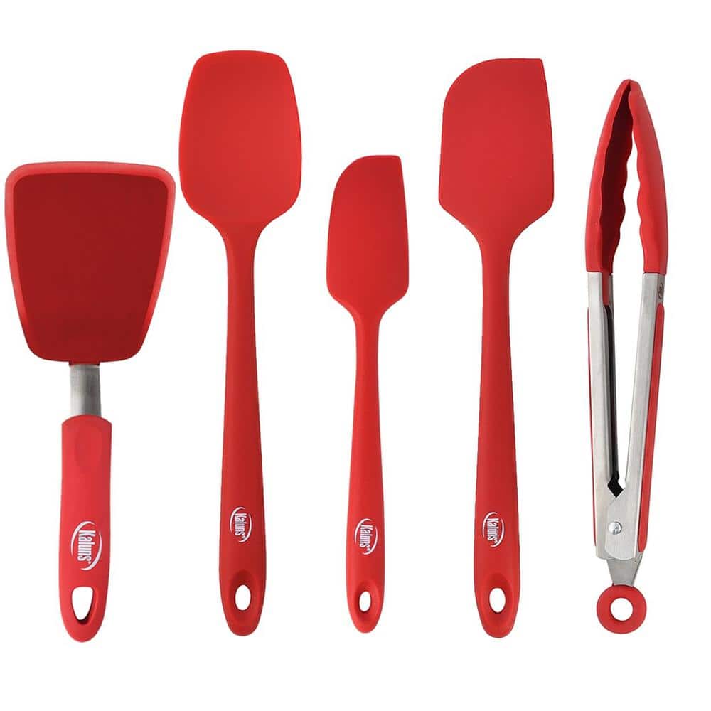 Spatula-Food & Friendship-w/Measuring Table On Back-Red (Silicone