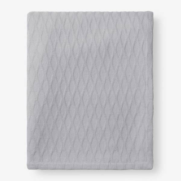 The Company Store Textured Waffle White Cotton Blend Full Woven Blanket