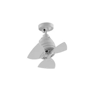 Rotation 19 in. Indoor/Outdoor Matte White 360-Degree Orbit Ceiling Fan with Wall Switch