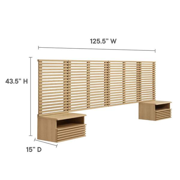 MODWAY Render Wall Mount King Headboard and Modern Nightstands in