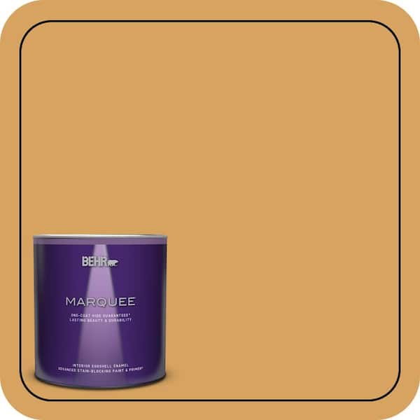 BEHR MARQUEE 1 qt. #MQ4-10 Amber Brew One-Coat Hide Eggshell Enamel Interior Paint & Primer