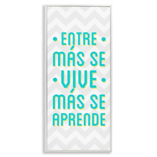 Stupell Industries You Live You Learn by SD Graphics Studio White Framed Typography Giclee Art Print 30 in. x 13 in.