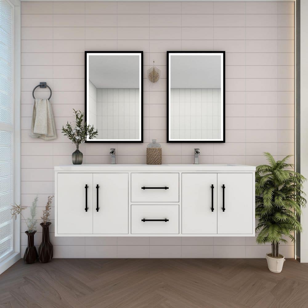 BV Better Vanity Victoria 59 in. W x 20 in. D x 22 in. H Double Sink ...