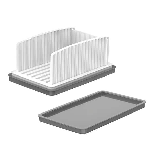 Bread Slicer for Homemade Bread, Bread Slicing Guide Adjustable Width, Foldable Bread Slicer with Crumb Tray