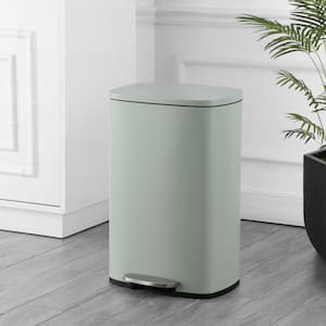 Connor Rectangular 13-Gal. Trash Can with Soft-Close Lid and FREE Mini Trash Can, Pistachio Gelato