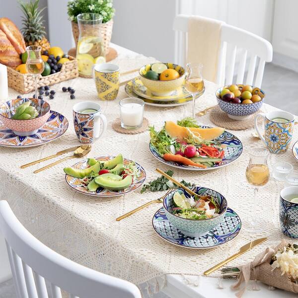 vancasso Jasmin 16-Piece Porcelain Multi-Colors Dinnerware Sets