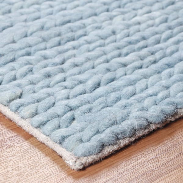SUPERIOR Aero Light Blue 2 ft. 6 in. x 8 ft. Hand-Braided Wool Area Rug  2.5X8RUG-ARO-LB - The Home Depot