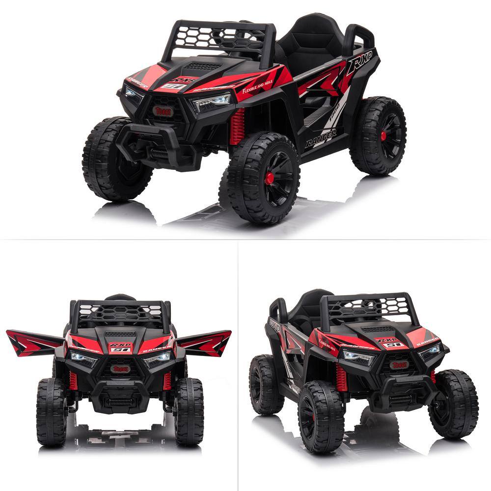 12V Black and Red Kids Off-Road UTV Ride-On