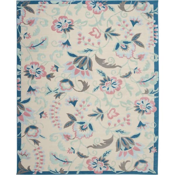 Nourison Jubilant Ivory/Multicolor 8 ft. x 10 ft. Moroccan Farmhouse Area Rug
