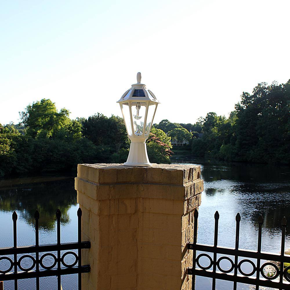 White Solar LED Outdoor Post Light with Multiple Mounting Options
