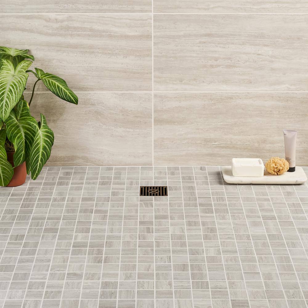 Gray Matte Porcelain Mosaic Sheet Wall & Floor Tile