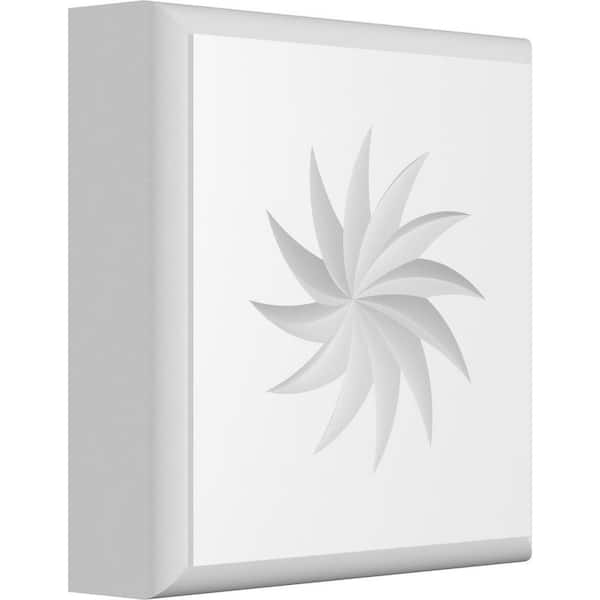 Ekena Millwork 4 in. W x 4 in. H x 1 in. P Standard Sedgwick Spiral Rosette With Rounded Edge