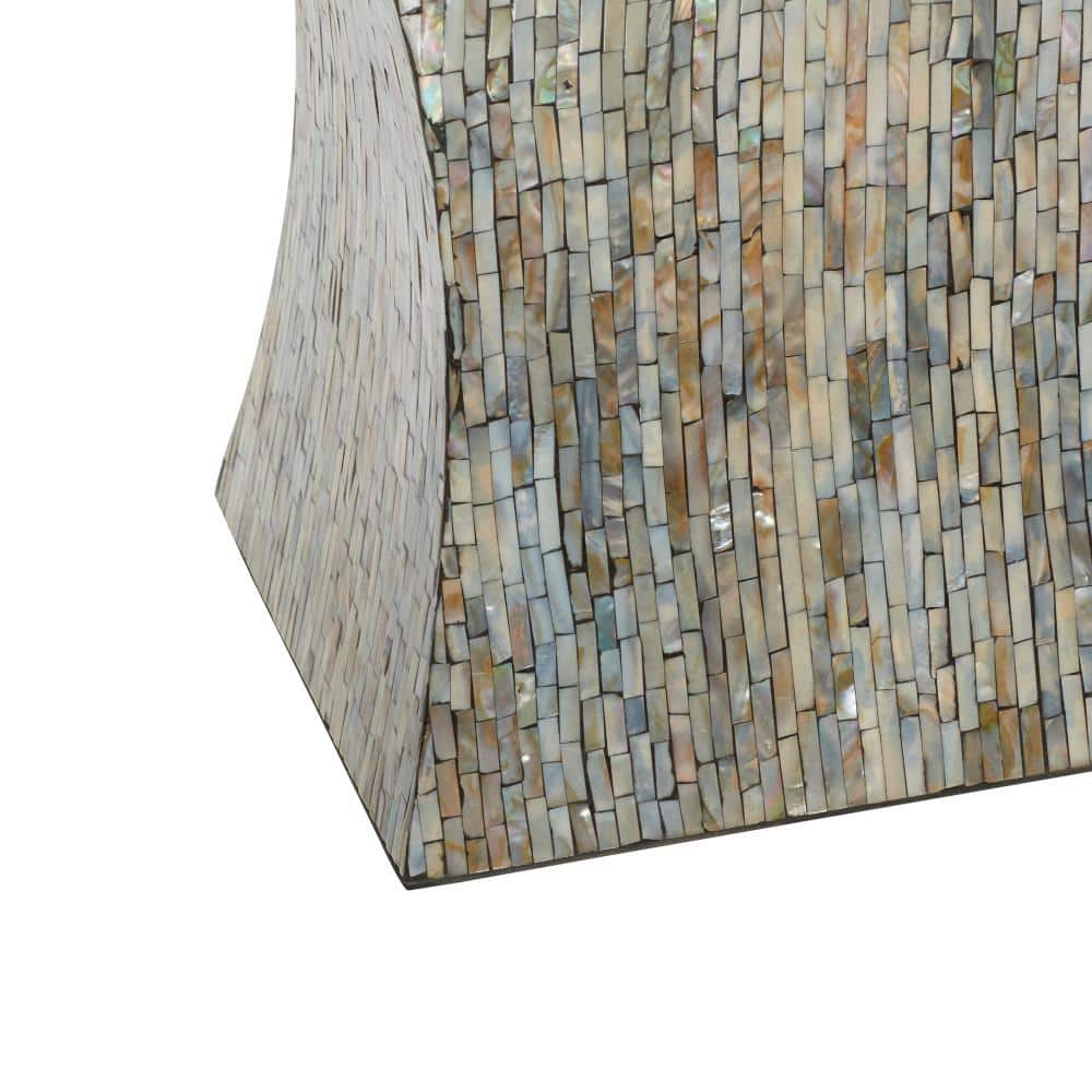 Pearl Inlay Hourglass Accent Table 15"x19" - Multicolor