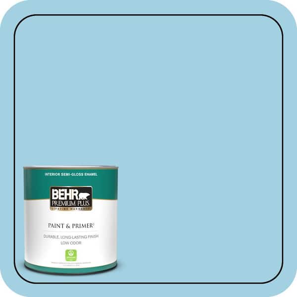 BEHR PREMIUM PLUS 1 qt. #540C-3 Sea Rover Semi-Gloss Enamel Low Odor Interior Paint & Primer