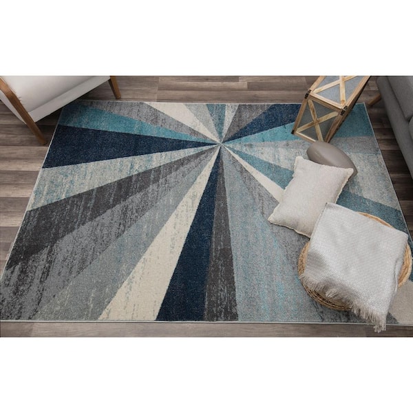 Kaia Hale Blue 5 ft. x 7 ft. Area Rug