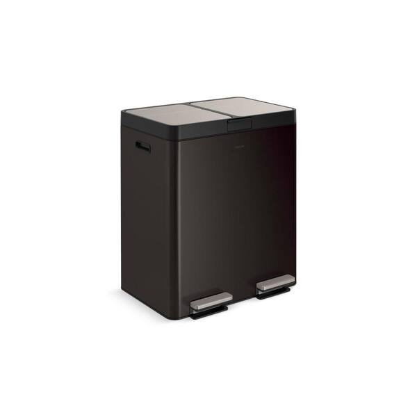 KOHLER 82-Liter Stainless Steel Dual-Bin Step Trash Can