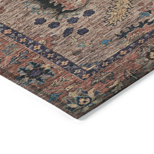 Chantille Machine Washable Indoor/Outdoor Abstract ACN2104 Mocha 8 ft. x 10 ft. Area Rug