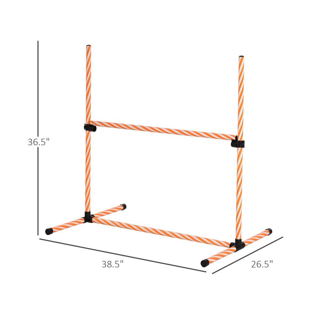 Adjustable Orange and White Dog Agility Training Set