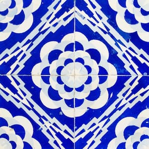 Blue and White H10 5 in. x 5 in.Vinyl Peel and Stick Tile (24 Tiles, 4.17 sq.ft./pack)