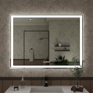 Swarm 48 in. W x 36 in. H Rectangular Frameless Radar LED Wall Bathroom Vanity Mirror