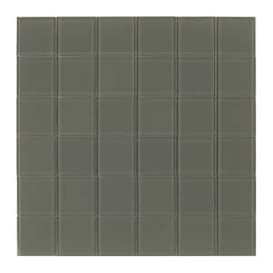 Take Home Sample - Olive Green 4 in. x 4 in. Glass Peel and Stick Wall Mosaic Tile (0.11 sq.ft./ 1-pack)