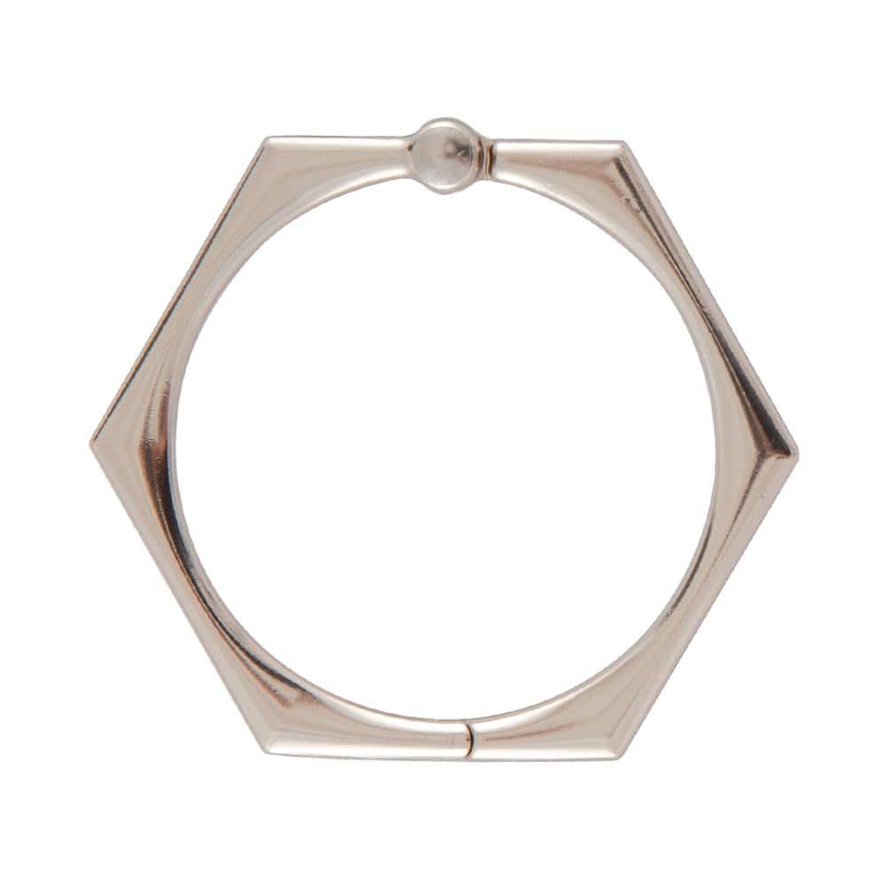 Brushed Nickel Hexagonal Shower Curtain Hooks Set of 12