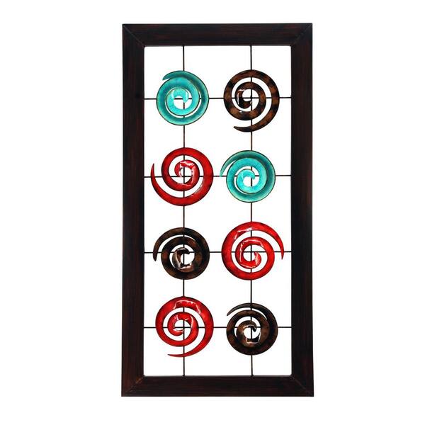 Classy Art Framed Modern Swirls Metal Mixed Media Wall Art