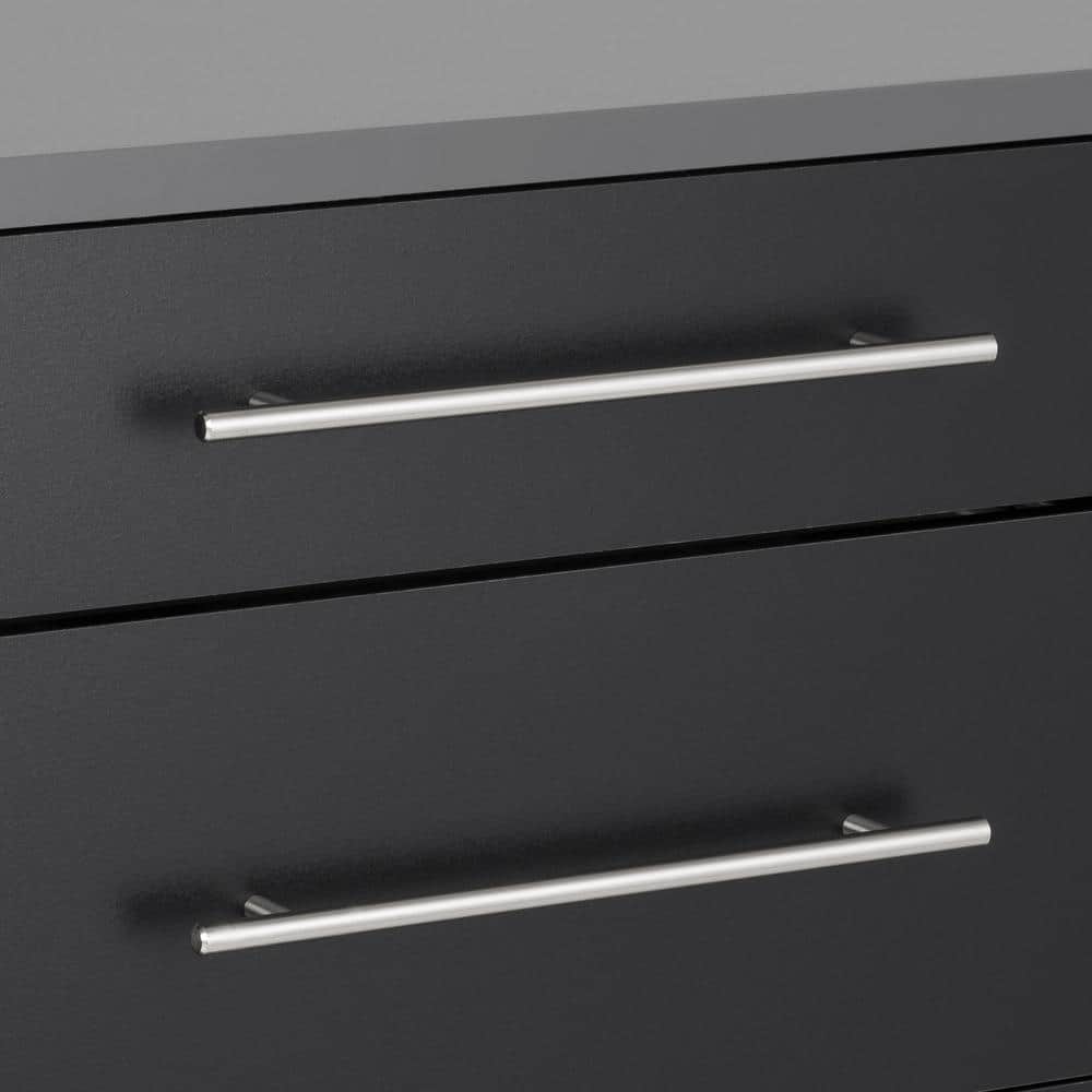 Versatile Wall-Mounted Black Laminated Composite Wood 3-Drawer Cabinet