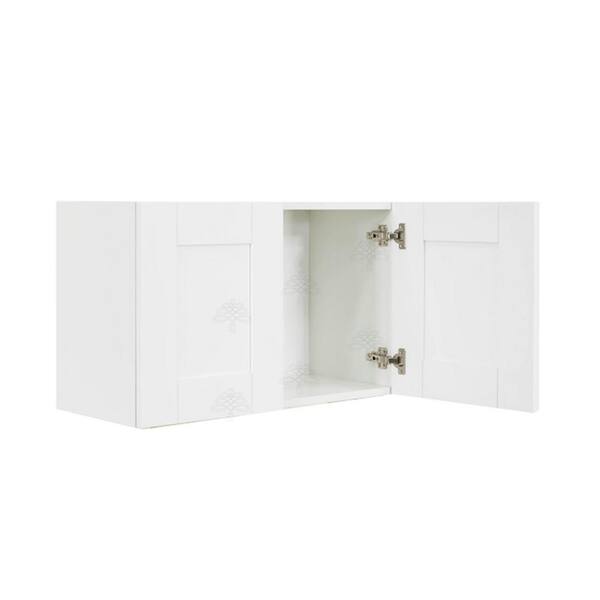 LIFEART CABINETRY Anchester Assembled 33x18x12 in. 2-Door Wall Cabinet with no Shelf in Classic White