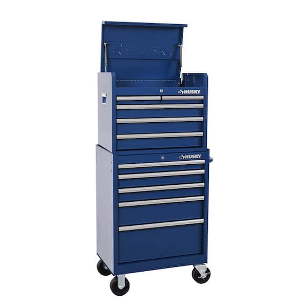 Photo 1 of 27 in. 10-Drawer Blue Tool Chest Combo