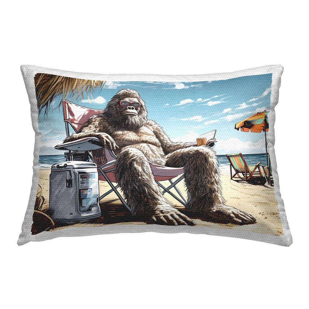 Mythical Monster on Beach Outdoor Printed Throw Pillow by Jim Baldwin price history on PriceWatchPro