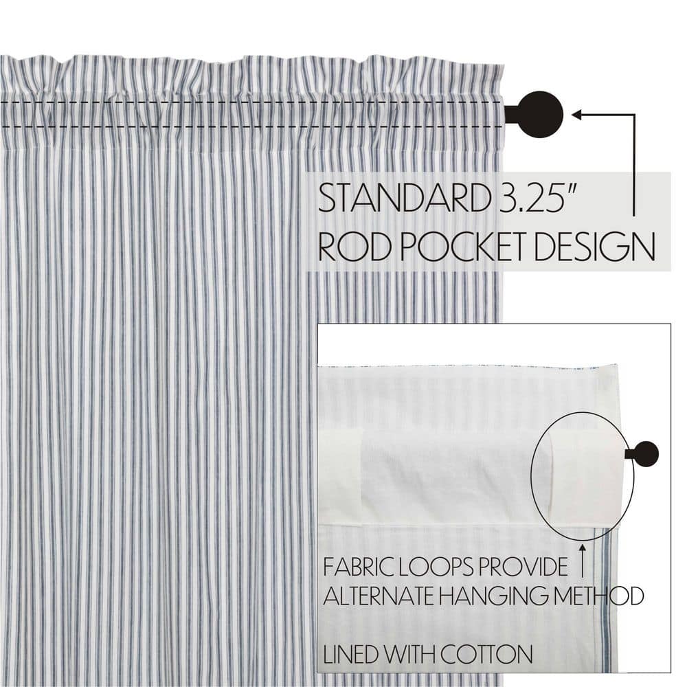 Denim Blue and White Striped Cotton Valance 16x72