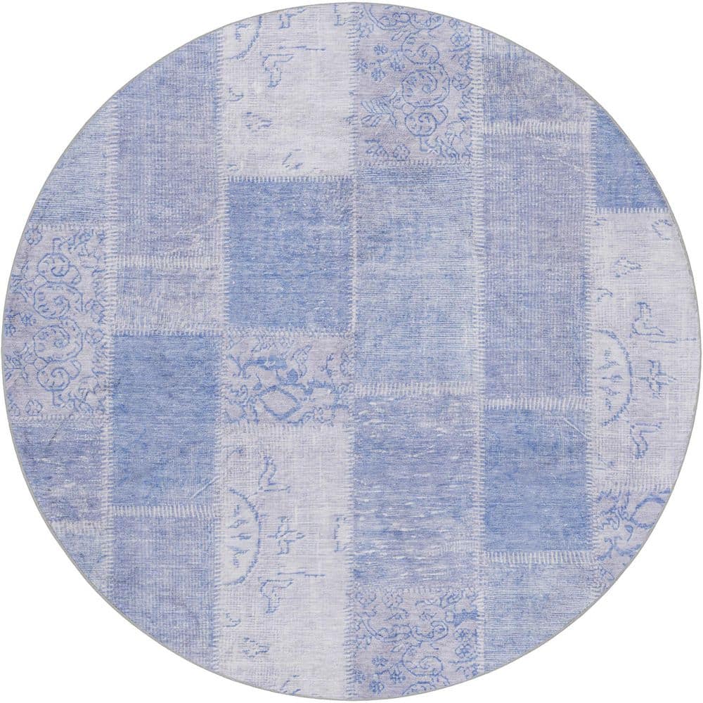 Dream Shag Premium Machine Washable Abstract ADS631 Sky 8 ft. x 8 ft. Round Rug price history on PriceWatchPro