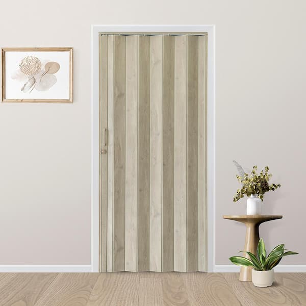 Everbilt Neptune 36 in. x 80 in. Timber Luxe Texturized Surface PVC Accordion Door with Hardware