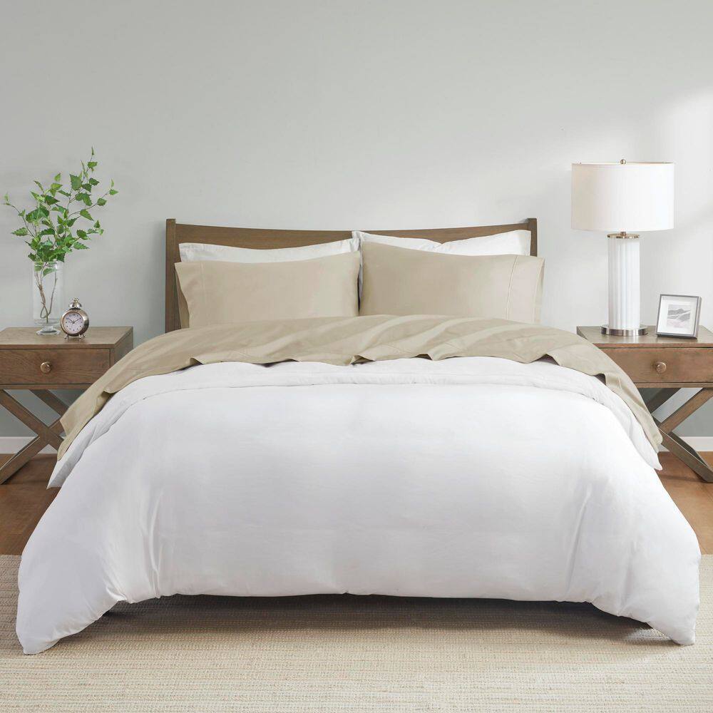King Gray Solid Cotton Sheet Set with Baratta Hemstitch