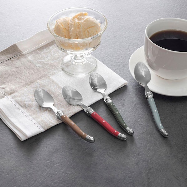 フランス　ベッソントリオ　PARISマーブルカトラリー　19本 French Home Set of 4 Laguiole Stainless-Steel Coffee Spoons
