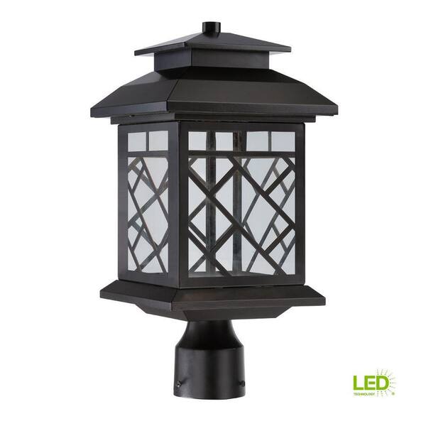 Designers Fountain Woodmere Oil Rubbed Bronze Outdoor LED Post Lantern