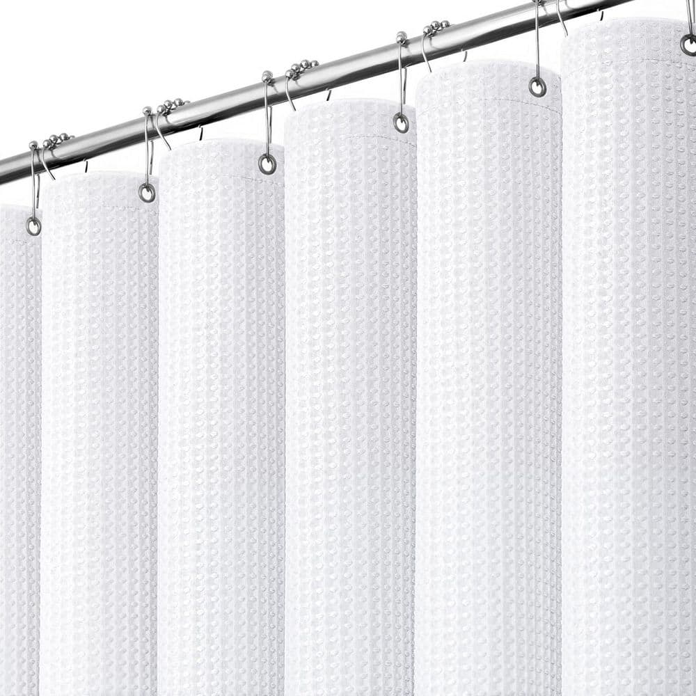 72 in. W x 72  in. L White Waffle Weave Shower Curtain Set, Polyester Bath Curtain with 12 Hooks price history on PriceWatchPro