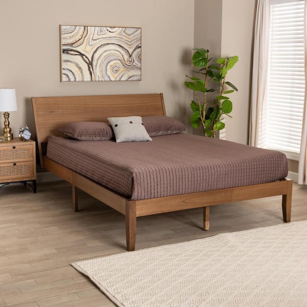 Baxton Studio Eileen Brown Wood Frame Queen Platform Bed 232 13242