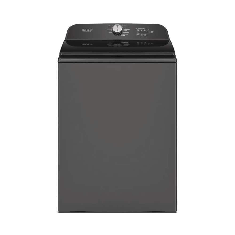 5.3 cu. ft. Top Load Washer, 10 Wash Cycles, Stainless Tub, Sleek Glass Lid Design, in Black
