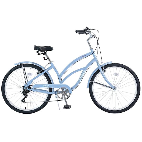 Sudzendf Light Blue Garden & Outdoor 26 in. 7-Speed Beach Cruiser