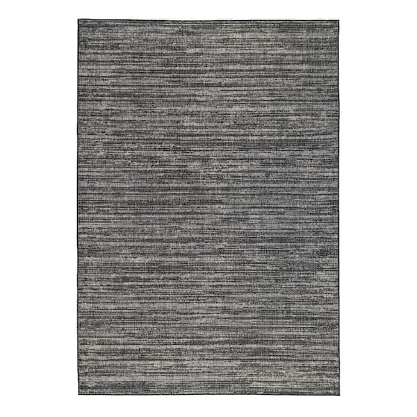 Maryland 9x12 Area Rug Iron Polypropylene Rectangle Low Pile Striped Pattern Rugs for Living Room Dining Room Bedroom