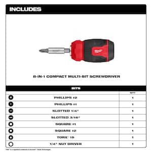 8-in-1 Compact Multi-Bit Screwdriver with Fastback 6-in-1 Folding Utility Knives with General Purpose Blade (2-Piece)