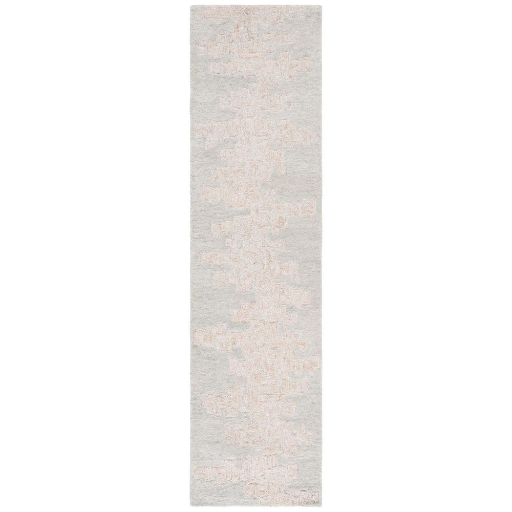 SAFAVIEH Harvest 2 ft. x 9 ft. Rust/Gray Solid Color Runner Rug HVT102P ...