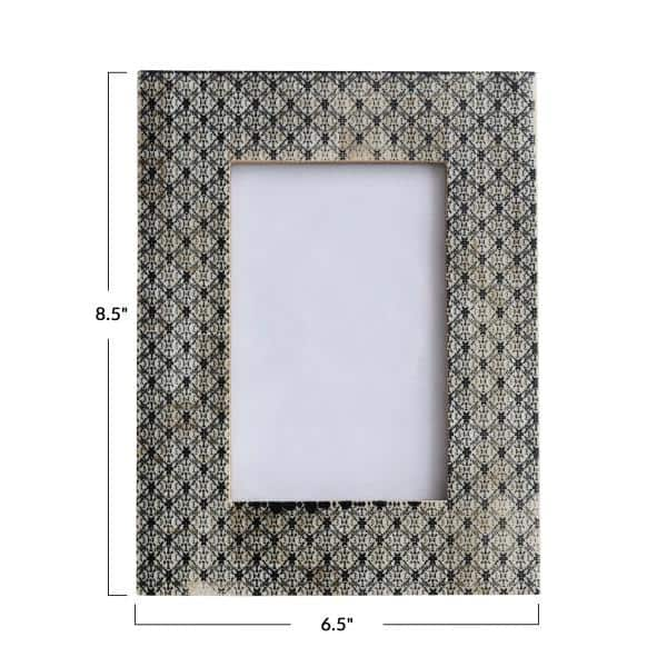 Weave & Cross Frame, White, 4x6 Photo, 8, Resin