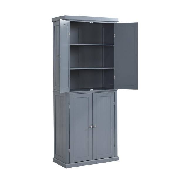 MAGINELS Plastic Storage Cabinets Pantry Cabinet with Doors and Shelves, 6  Cube Grey