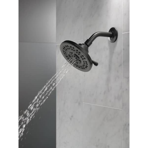 8-Spray Patterns 1.75 GPM 6 in. Wall Mount Fixed Shower Head in Matte Black