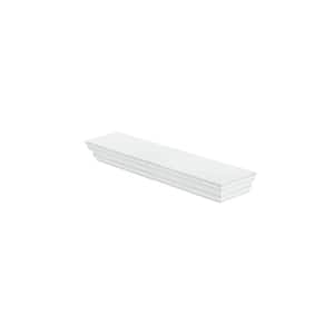 PROFILE 23.6 in. x 3.9 in. x 1.8 in. White MDF Floating Decorative Wall Shelf with Brackets