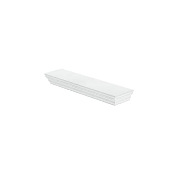 Dolle PROFILE 23.6 in. x 3.9 in. x 1.8 in. White MDF Floating Decorative Wall Shelf with Brackets