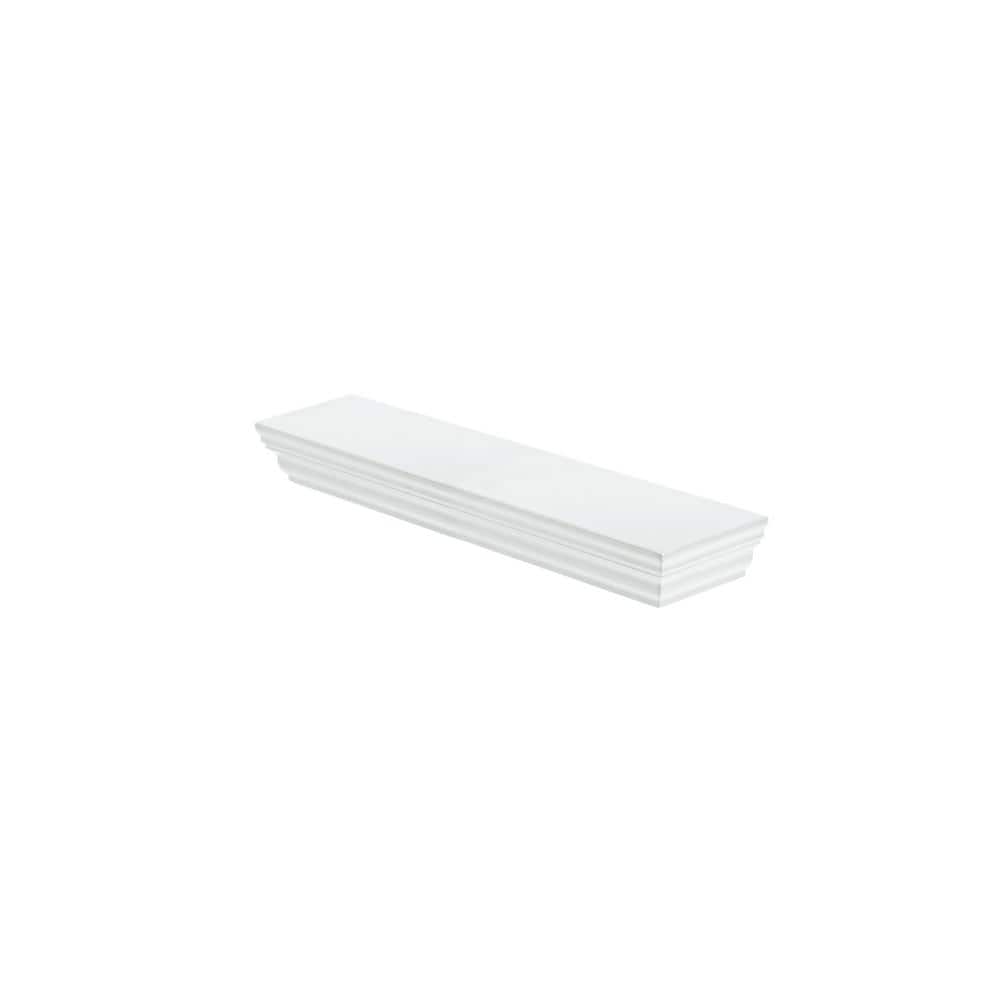 PROFILE 23.6 in. x 3.9 in. x 1.8 in. White MDF Floating Decorative Wall Shelf with Brackets price history on PriceWatchPro